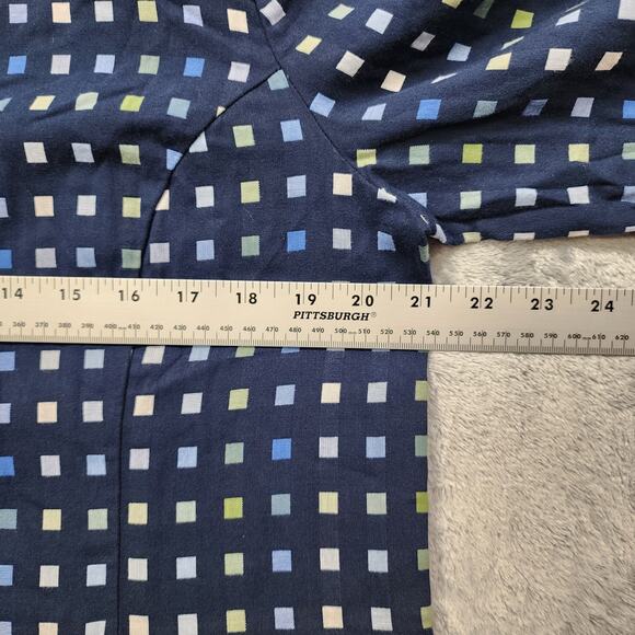 Christopher & Banks Jacket Womens XL Blue Green Check Plaid Cotton 3/4 Sleeve - Picture 9 of 11